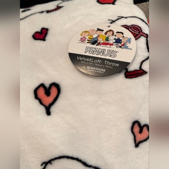 Peanuts Snoopy VelvetLoft Valentine's Large Throw 60x70 NWT - Picture 3 of 3